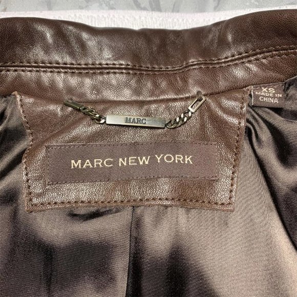 MARC NEW YORK 70's Retro Look Leather blazer - Picture 6 of 7